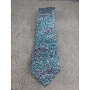 Schreter Extra Long Silk? Tie Teal Pasley